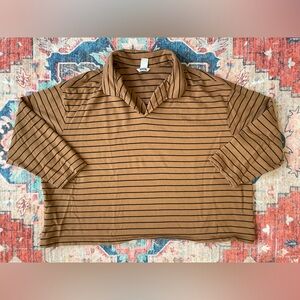 Duluth Trading Co Brown Striped Shirt Sz 3X